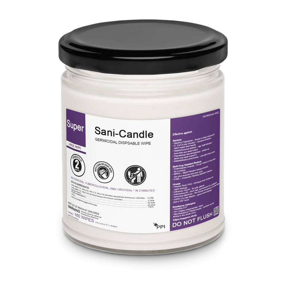Purple Sani-Cloth Candle