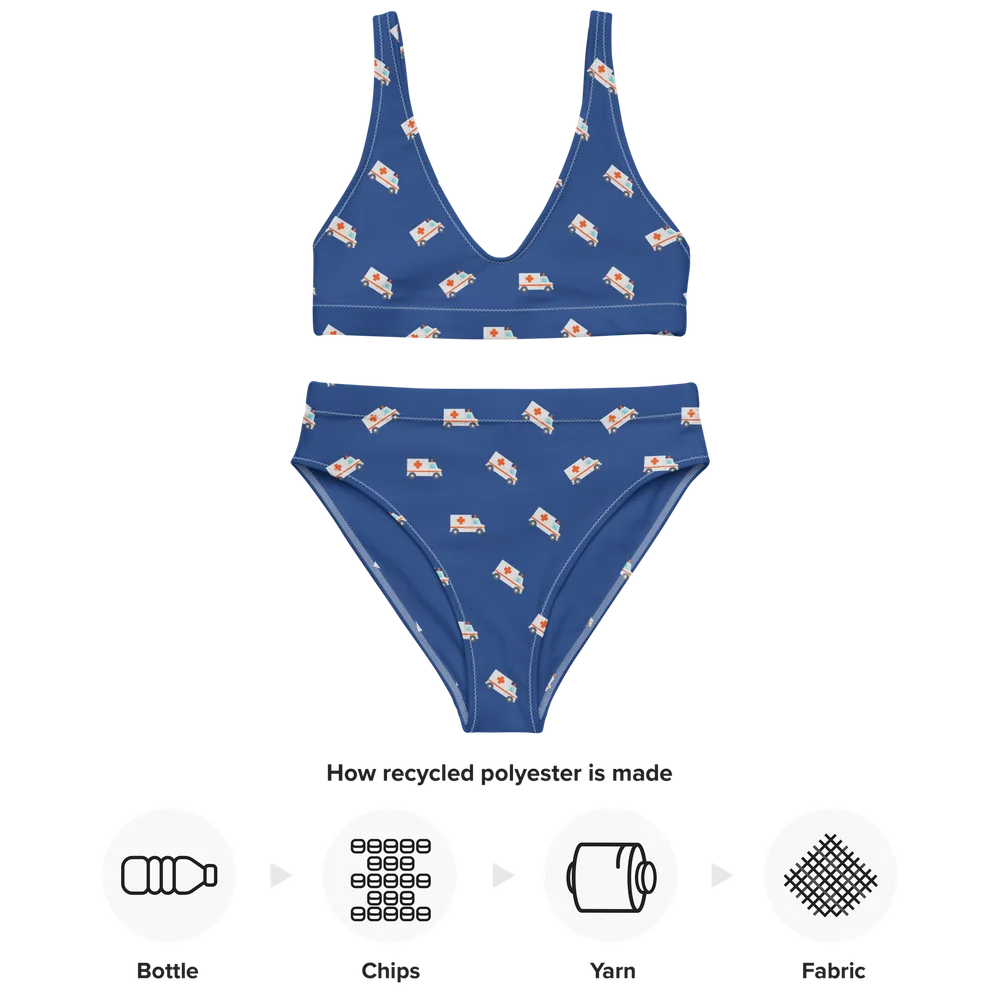 Blue WeeWoo High-Waisted Bikini