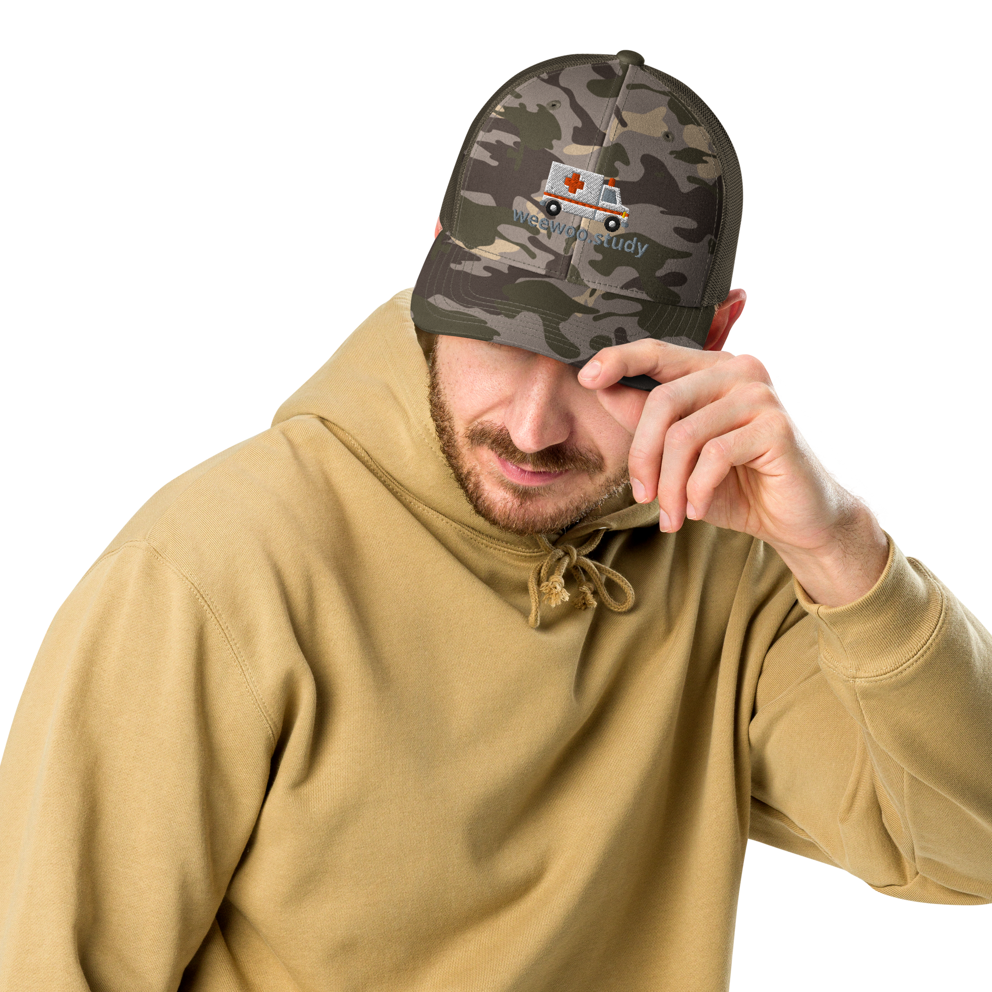 WeeWoo Study Camo Trucker Hat